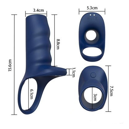 Vibrating Penis Sleeve Cock Extender with Remote - image 2