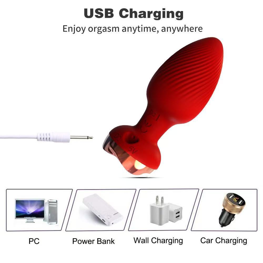 Rose Style Sex Toy Anal Plug Vibrator With Remote Wireless Control  - image 8