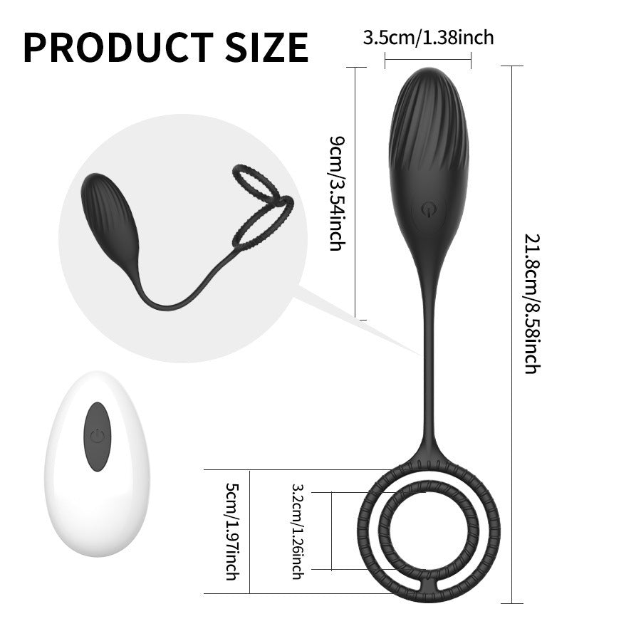 Rechargeable Silicone Butt Plug with Dual Rings & 10 Vibrations - image 2
