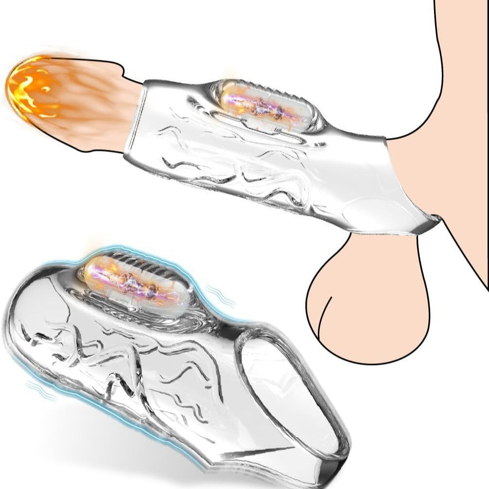 Vibrating Penis Cock Sleeve - Clear - image 0