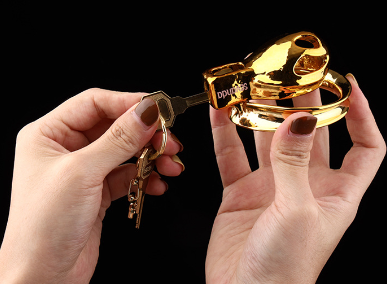 Sissy Gold Chastity Cage - image 3