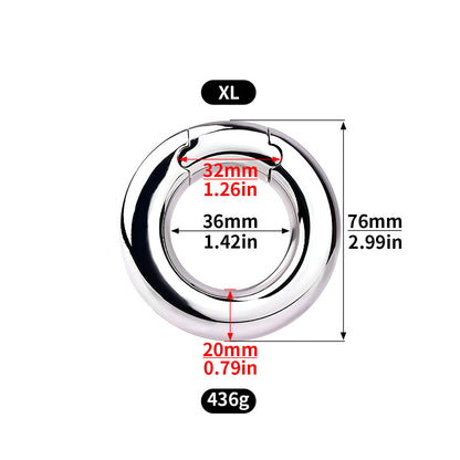 Stainless Steel Locking Cock Ring - XL - image 2