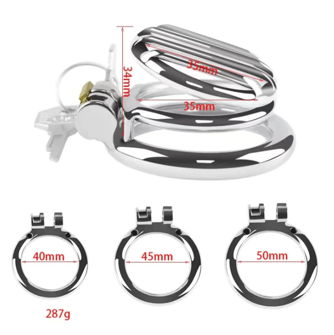 2023 Plate Layer Chastity Cage - M - 3 Rings Set - image 4