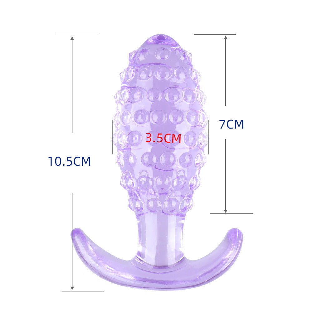 Pineapple Crystal Creative Butt Plug - Purple - L - image 3
