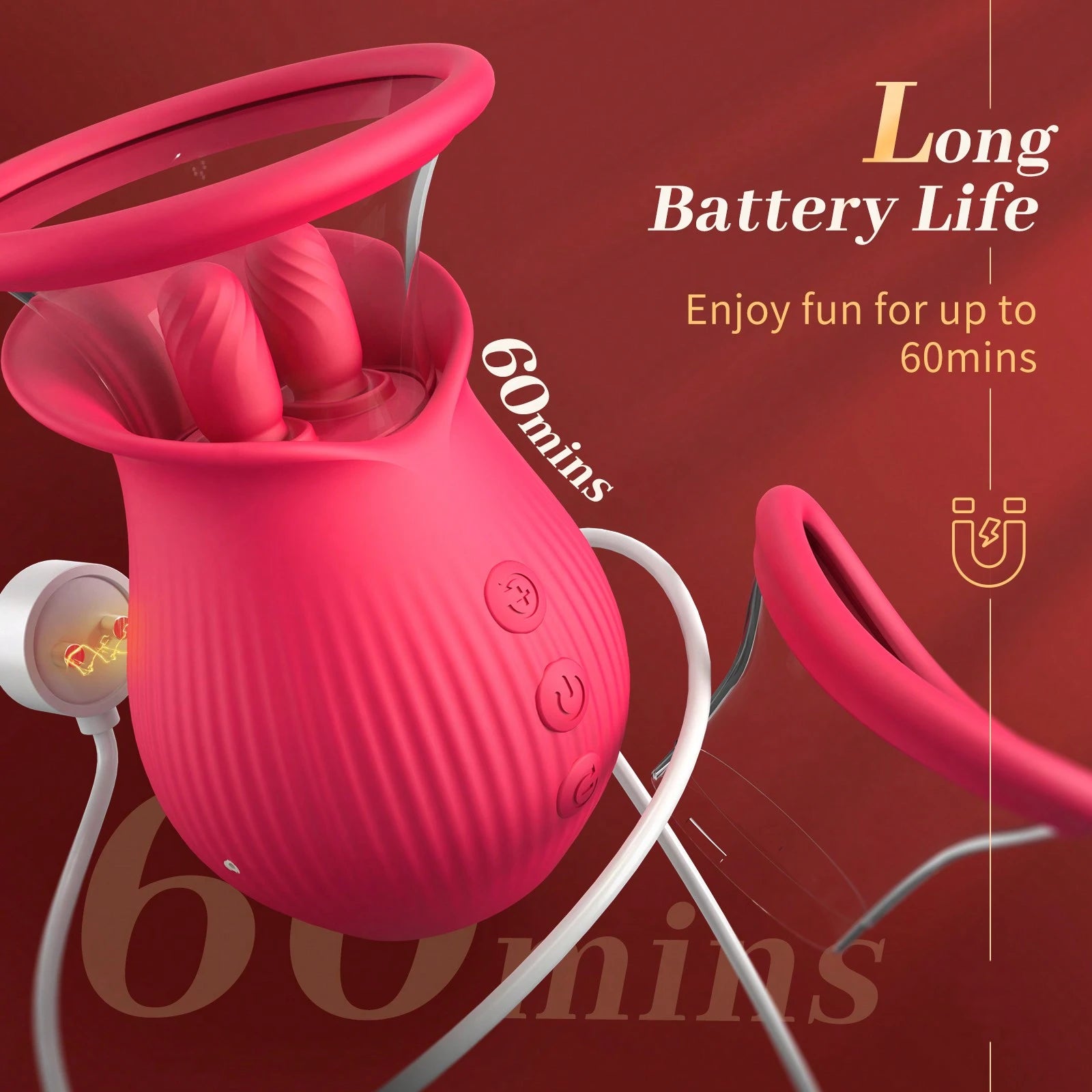 3in1 Rose Sex Toy With 2 Suction Cups - image 4