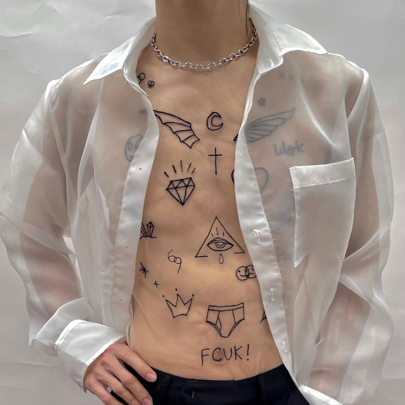 Tattoo Style Mesh Top - image 0