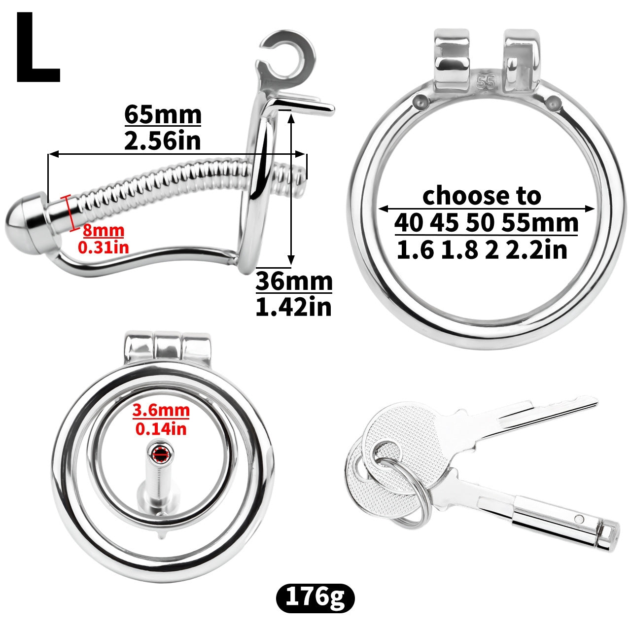 Metal stainless steel horse's eye stick anti-escape inverted chastity cage can urinate with urine blocking sex toys - image 5