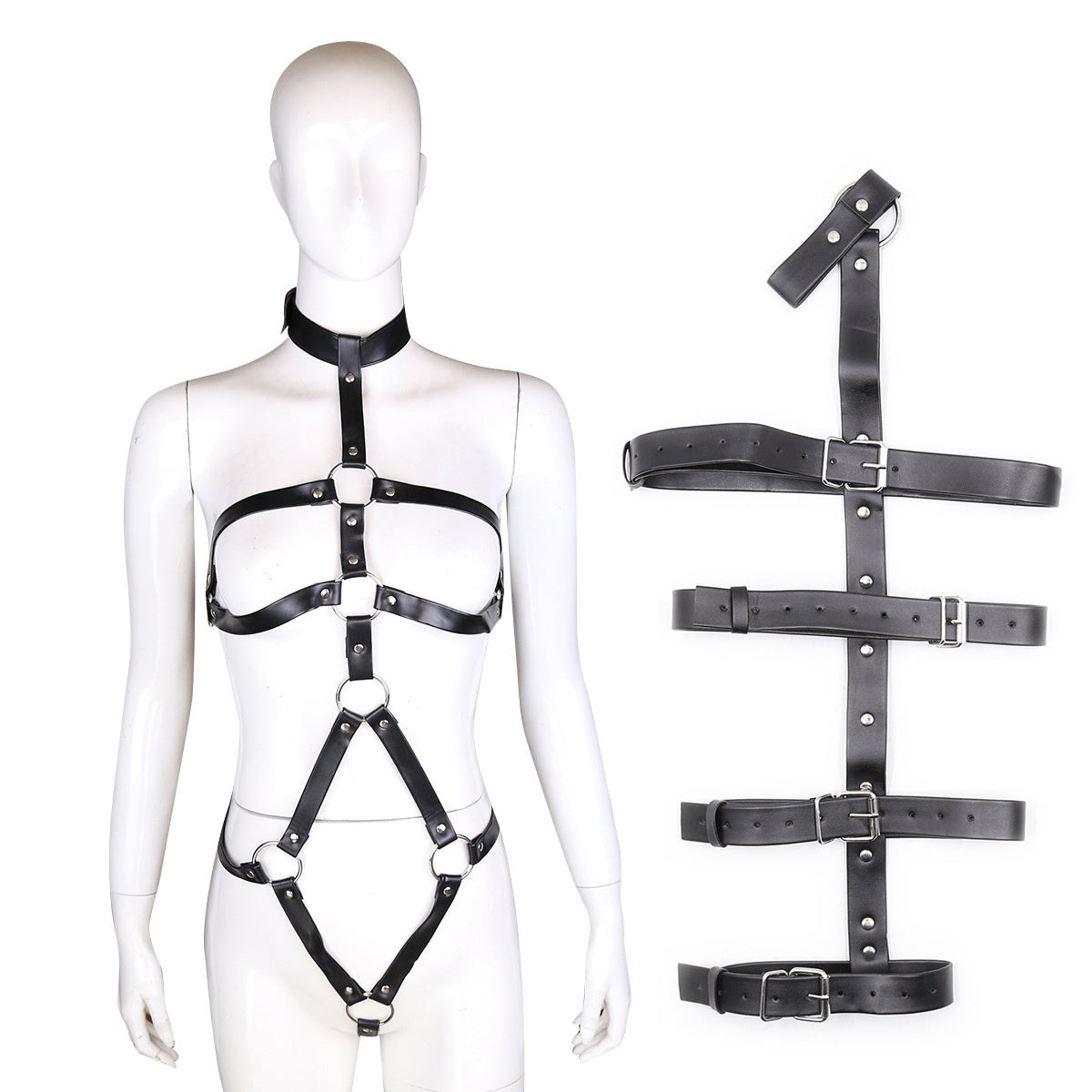 Adjustable Open Bra Strap SM Harness With Arm Restraints lingerie - image 2