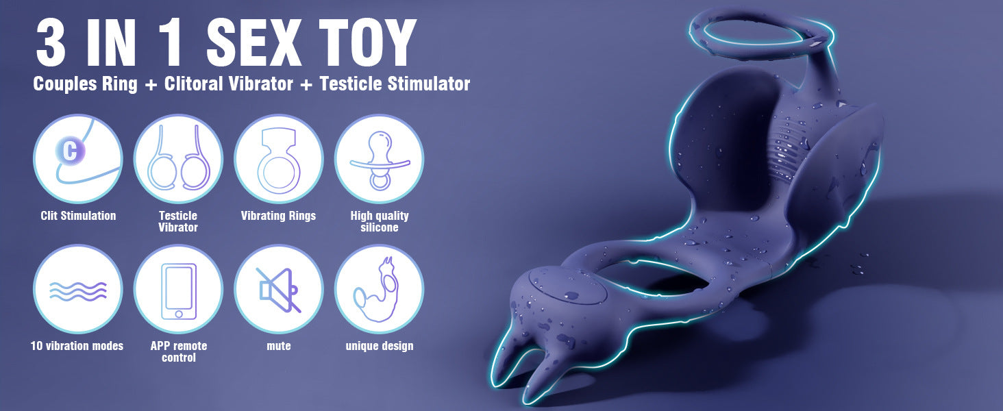 Vibrating Cock Ring with Testicle Vibrator APP Remote Control & 3 in 1  - image 7