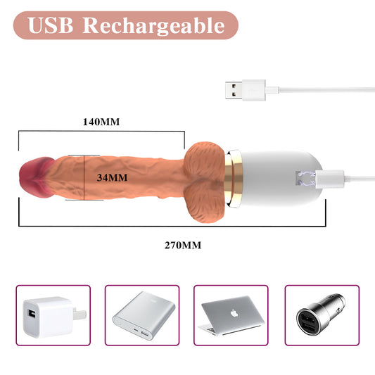 Realistic Vibrator with Remote – 10 Vibration & 3 Pulsation Modes, Hands-Free Mountable Design - image 1