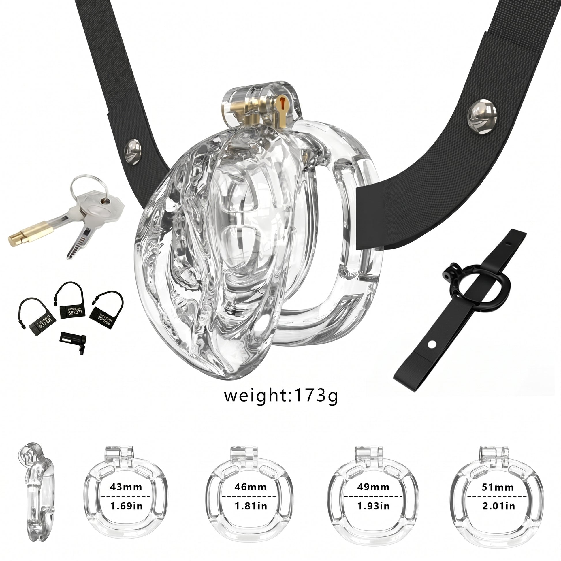 StealthFlex Adjustable Chastity Cage - Transparent - image 2