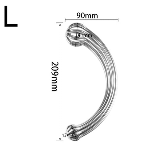 Hallow Curved Stainless Steel Dual-ended Massage Wand - L - image 0