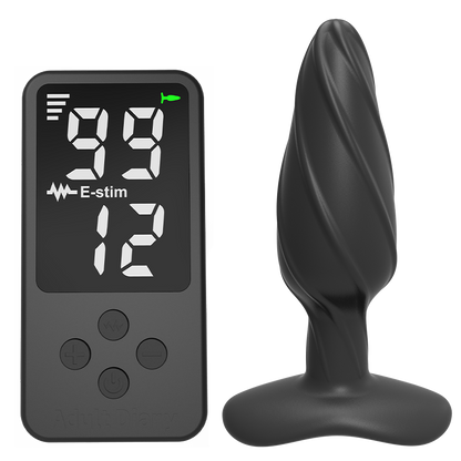 2023 Premium Electro Butt Plug Vibrating Anal Plug - Black - image 0