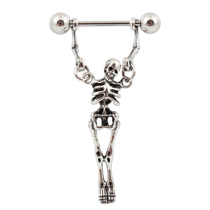 Skeleton Nipple Ring - Silver - image 0