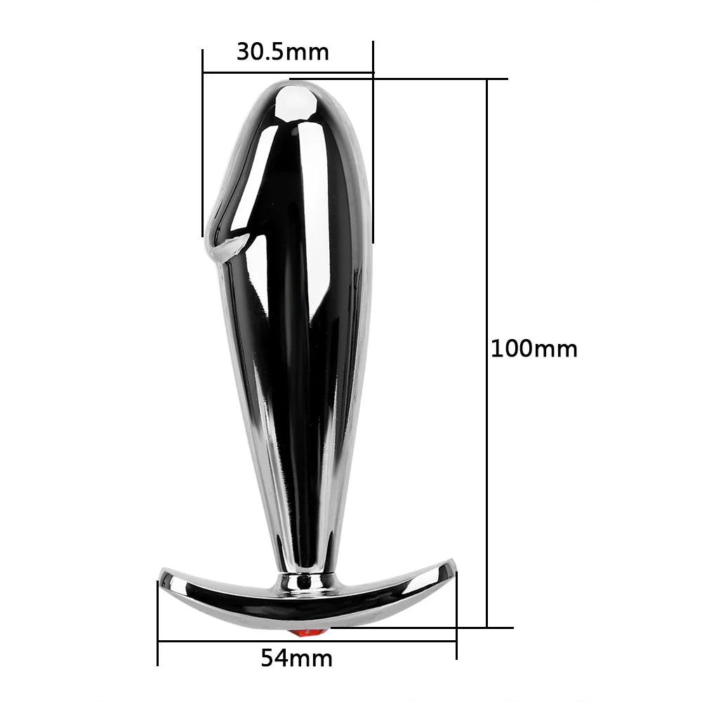 Stainless Steel Realistic Cock Head Anal Butt Plug Anal Trainer - image 6