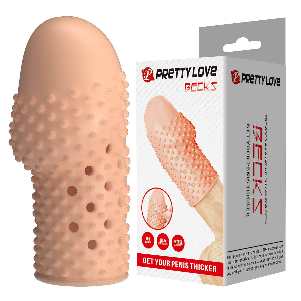 PRETTYLOVE Becks Penis Sleeve - Natural Skin Tone - image 4