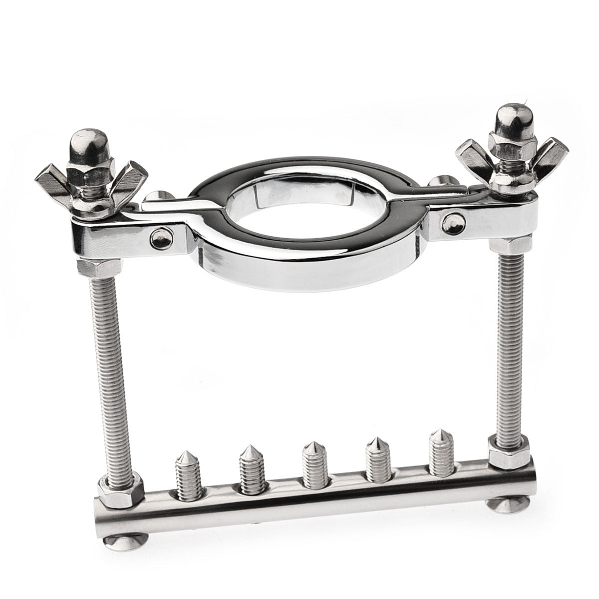 Adjustable Stainless Steel CBT Ball Stretcher with Removable Spikes – Extreme Pleasure & Pain Control - G - image 9