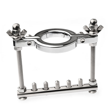 Adjustable Stainless Steel CBT Ball Stretcher with Removable Spikes – Extreme Pleasure & Pain Control - G - image 9