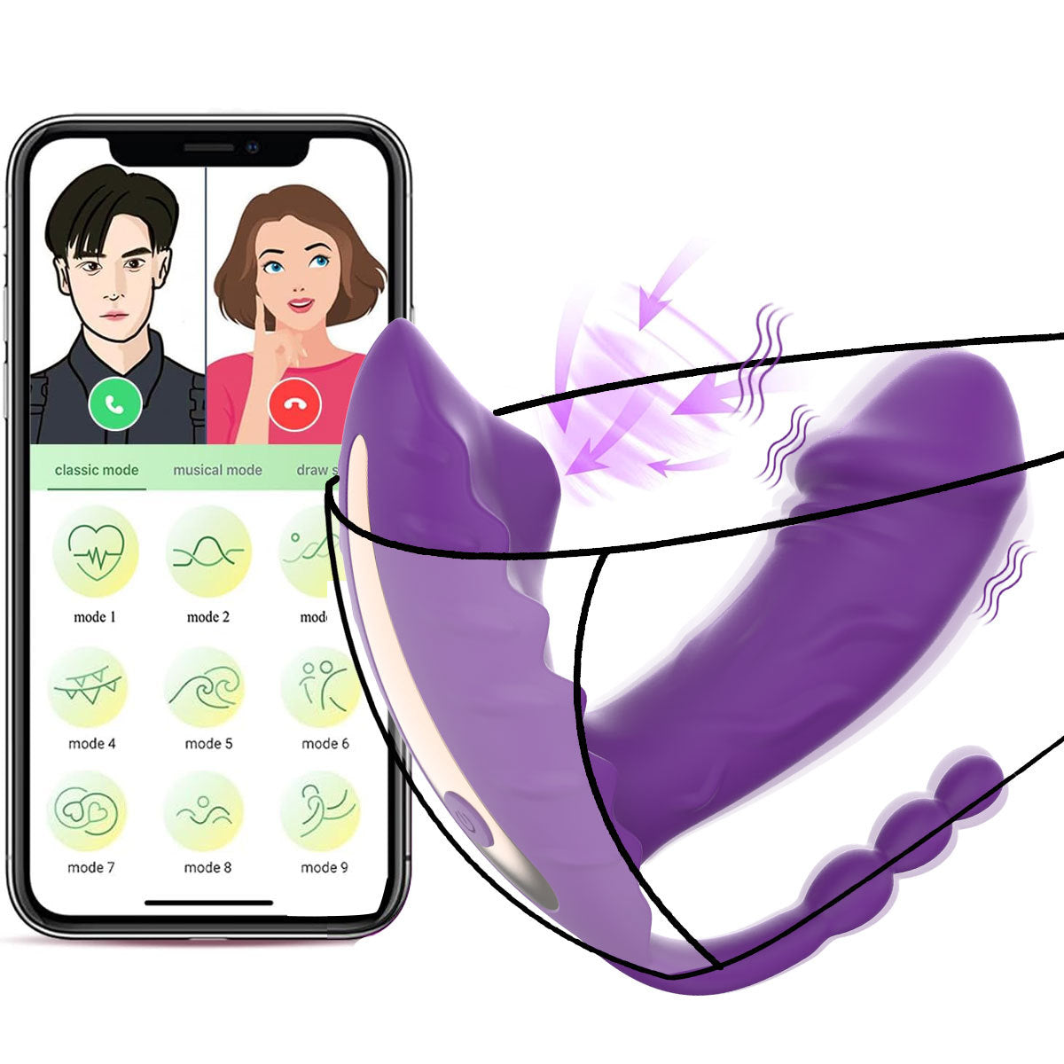 3.62'' App Control Vibrator - Purple - image 7