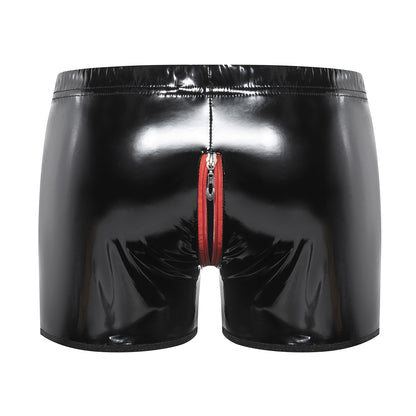 Men's Patent Leather Zipper Boxer Shorts - image 2