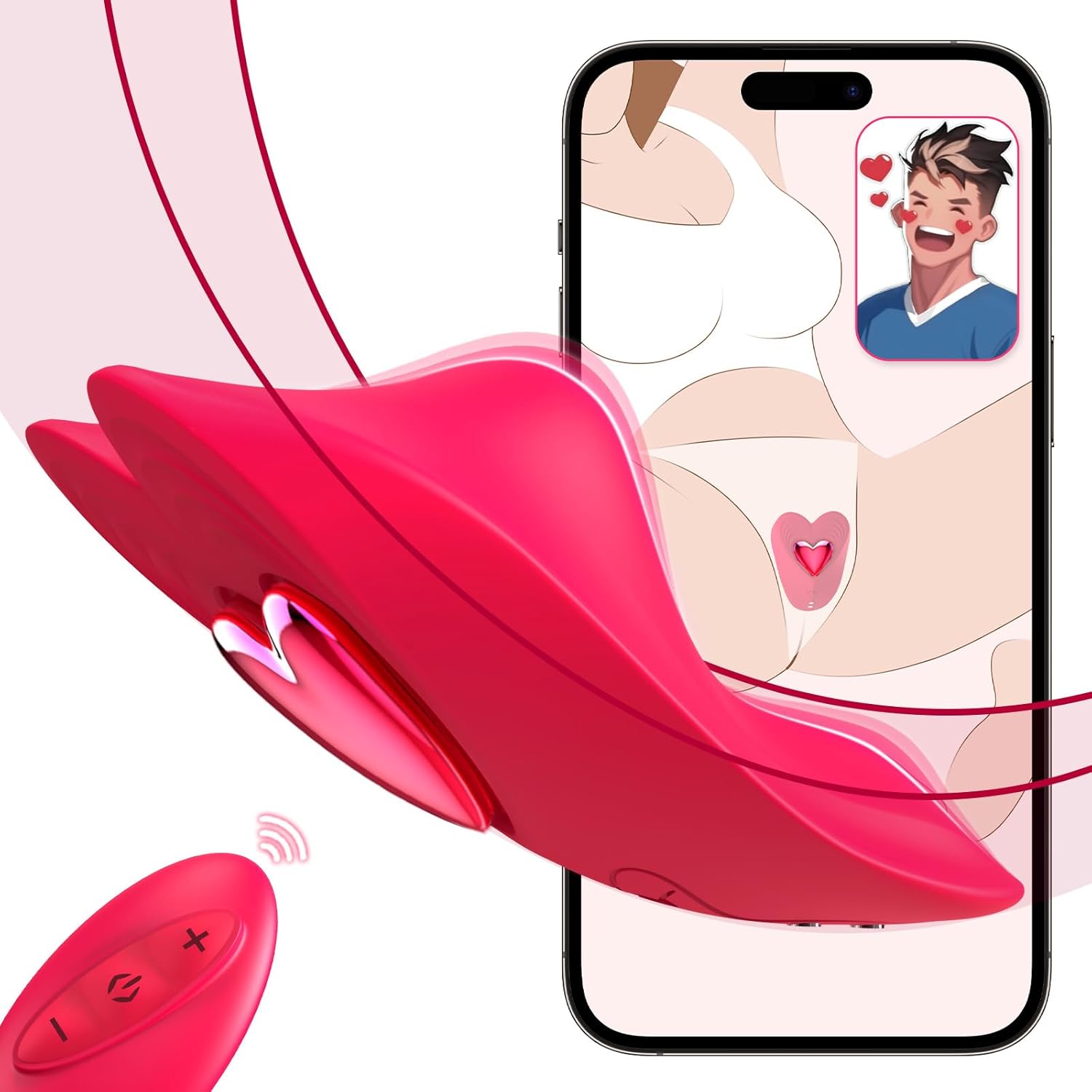 Remote Control Butterfly Vibrator App Cellphone Wearable Couple Vibrator - Rose - image 0