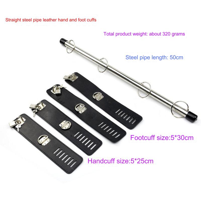 SM Stainless Steel Spreader Bar with Handcuffs Shackles - image 1