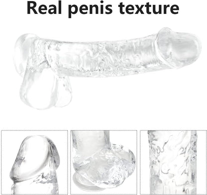 Small Realistic Clear 6 inch Cute Dildo with Suction Cup Dildo - image 4