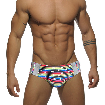USA Silver Stud Rainbow Swim Briefs Men Underwear - Stars - XXL - image 0