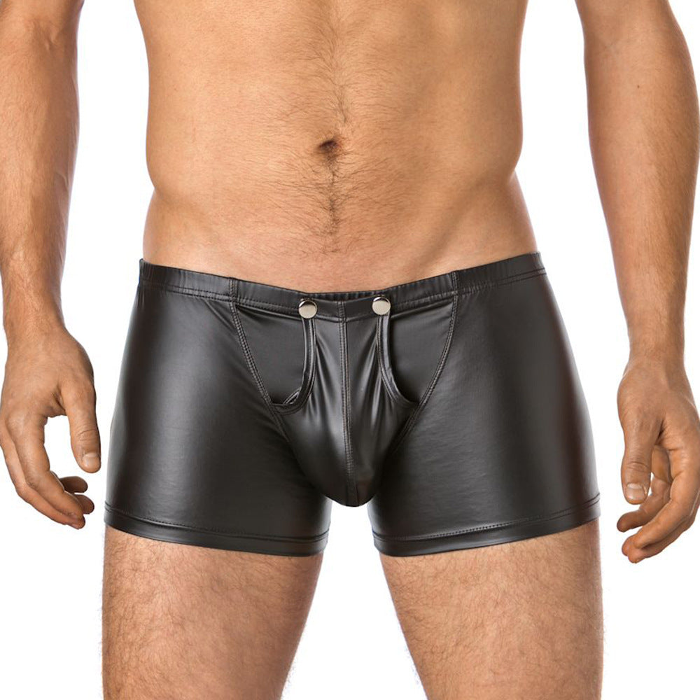 Wet Look Boxer Shorts Underwear - Black - 3XL - image 0