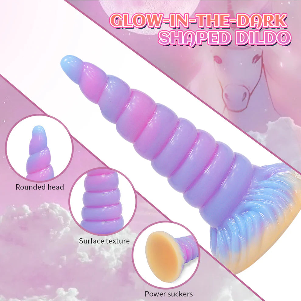 7.99'' Light Up Fantasy Anal Unicorn Dildo with Suction Cup - image 4