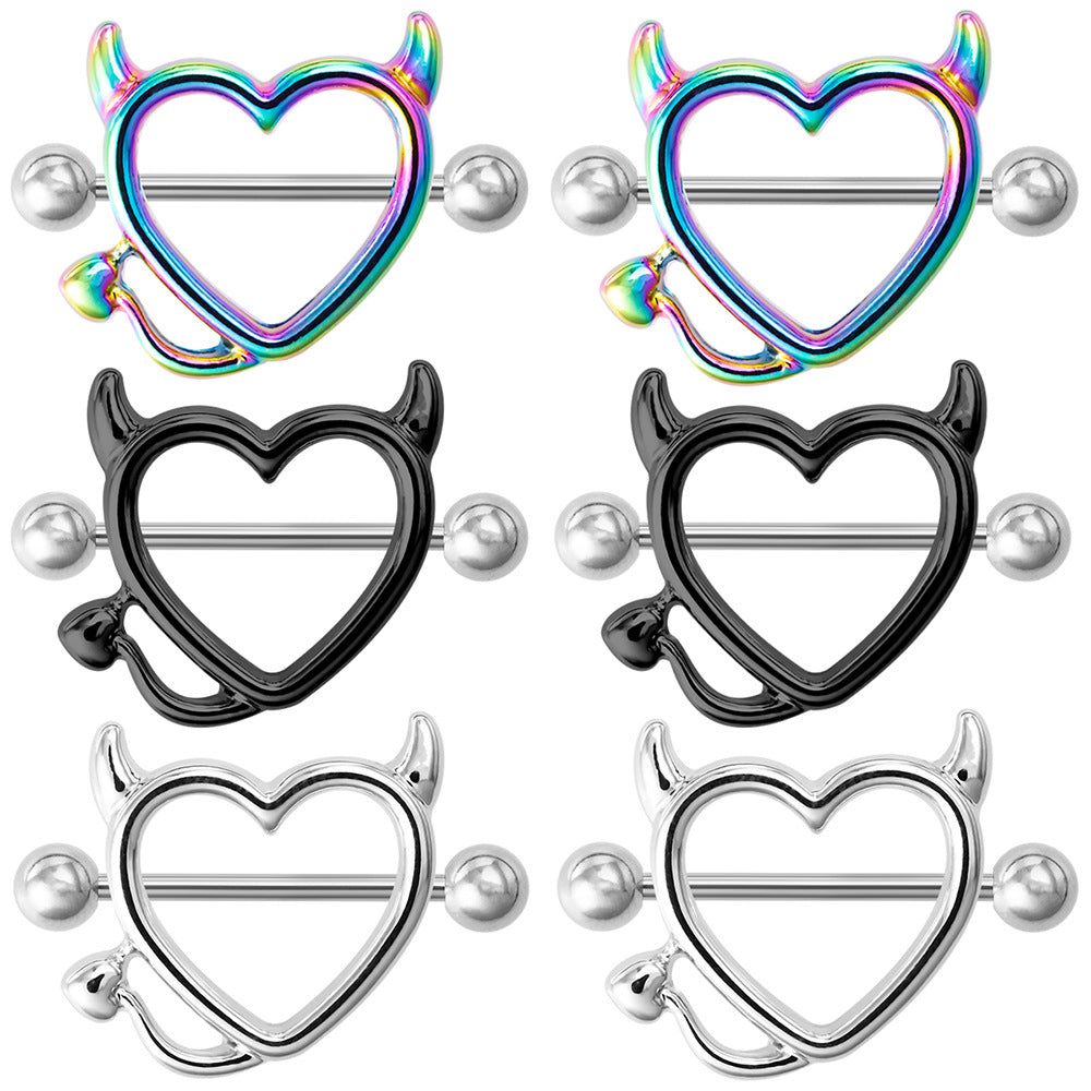 Hear Shape Demon Horn Nipple Piercing Ring - image 0
