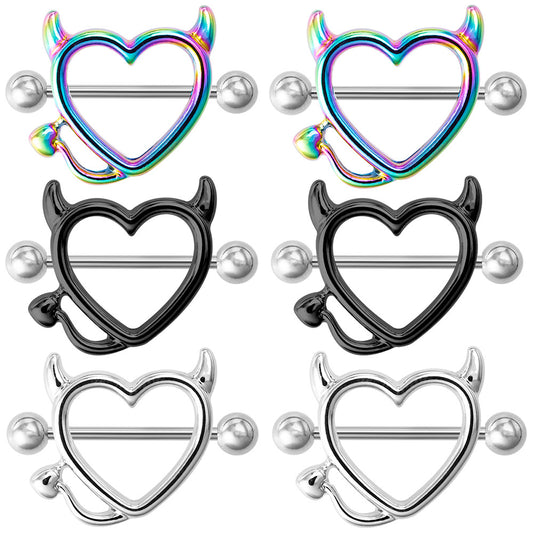 Hear Shape Demon Horn Nipple Piercing Ring - image 0