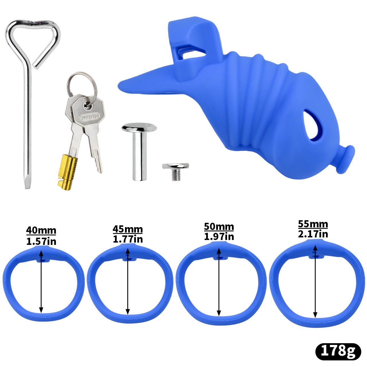 Soft Silicone Chastity Cage - S - Blue - image 3