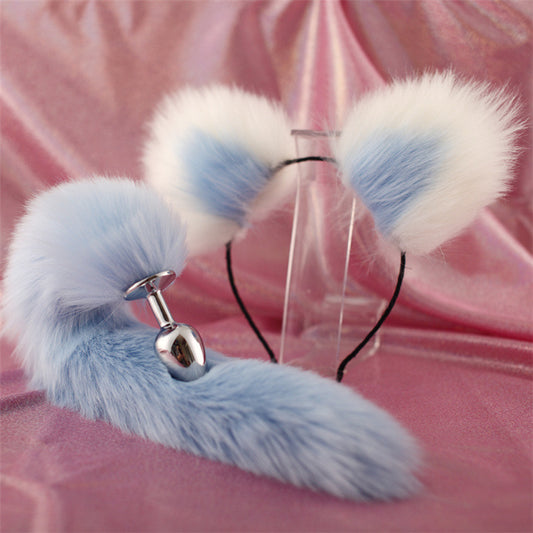 Cute Soft Cat Ears Headbands with 40cm Tail  Erotic Cosplay Accessories - A - image 1