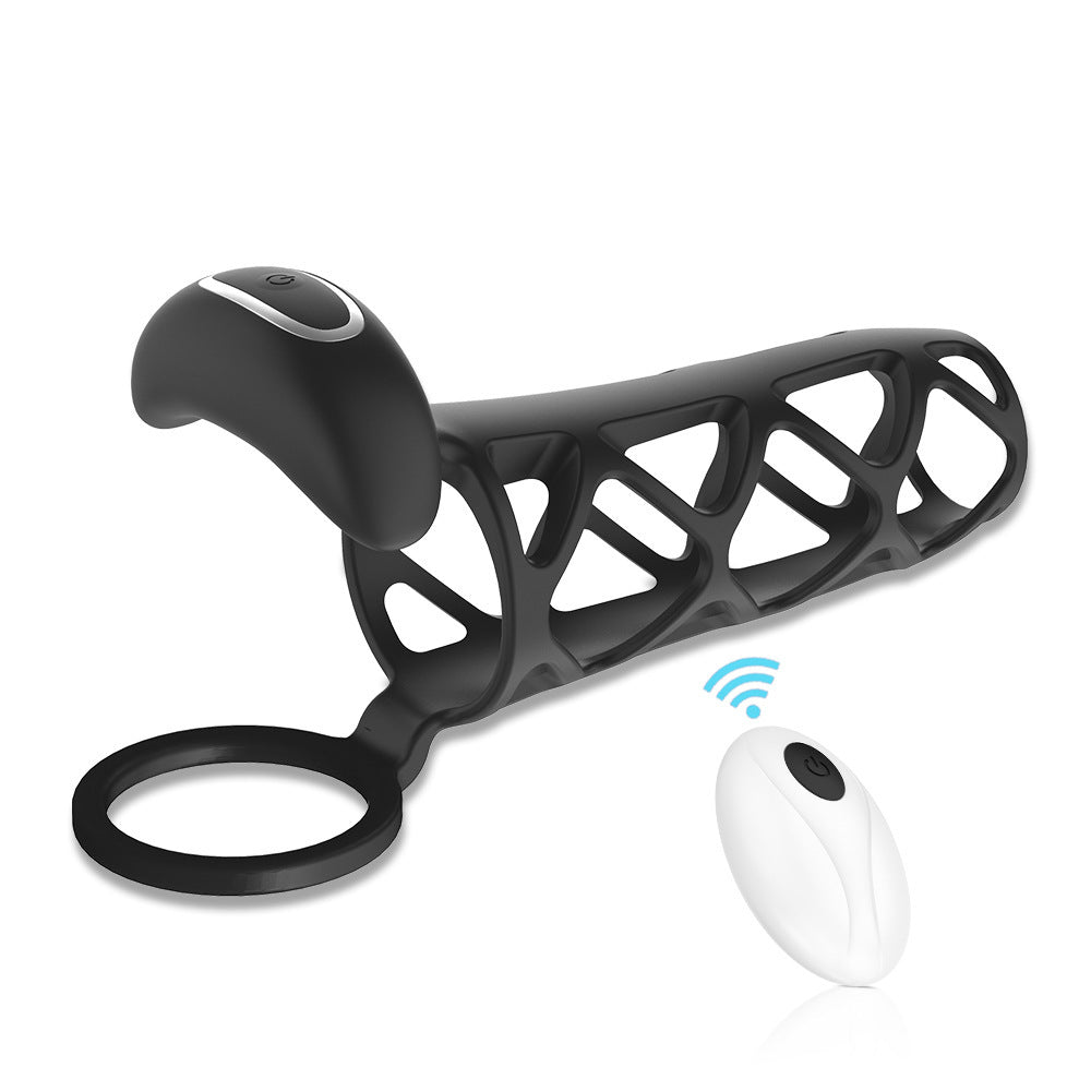 Vibrating Sleeve for Penis with Remote - Black - image 1