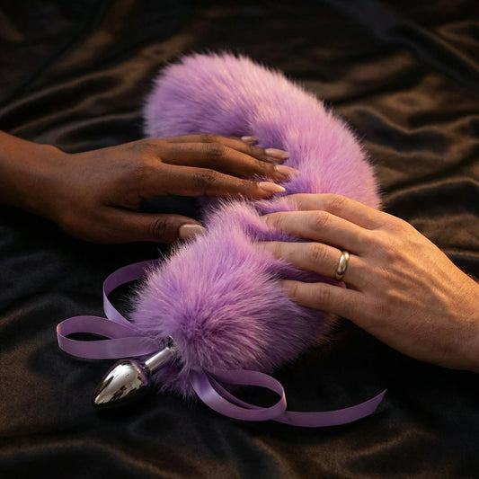 15'' Lavender Fox Tail Plug Set - image 0