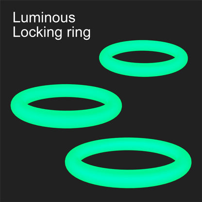 Silicone Cock Ring Set 3 Penis Rings - Luminous - image 4