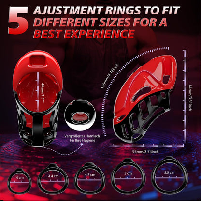 Chastity Sex Toys With 5 Sizes Rings 2 Keys & 1 Lock - image 3
