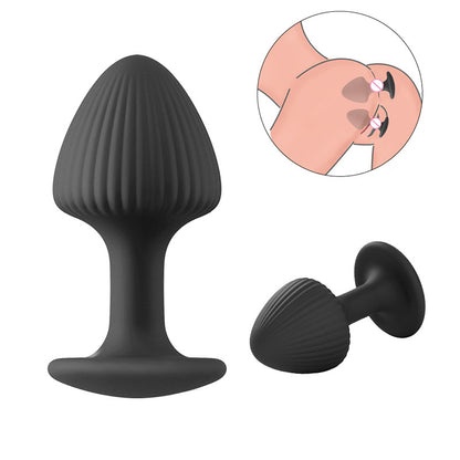 Mushroom Anal Plugs Set (S&M&L Bundle) - Black - image 2