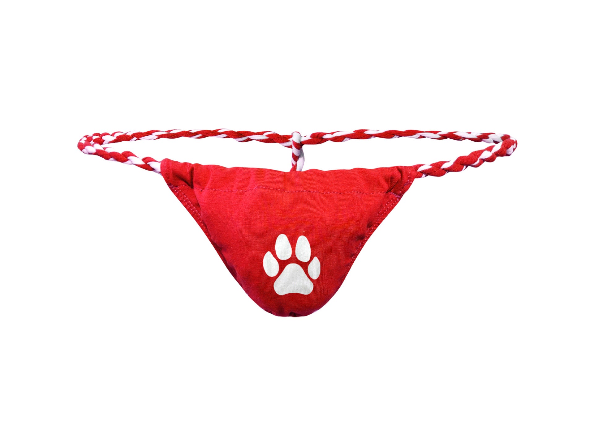 Men's Bear Paw Print Thong - Red - XXL - image 15