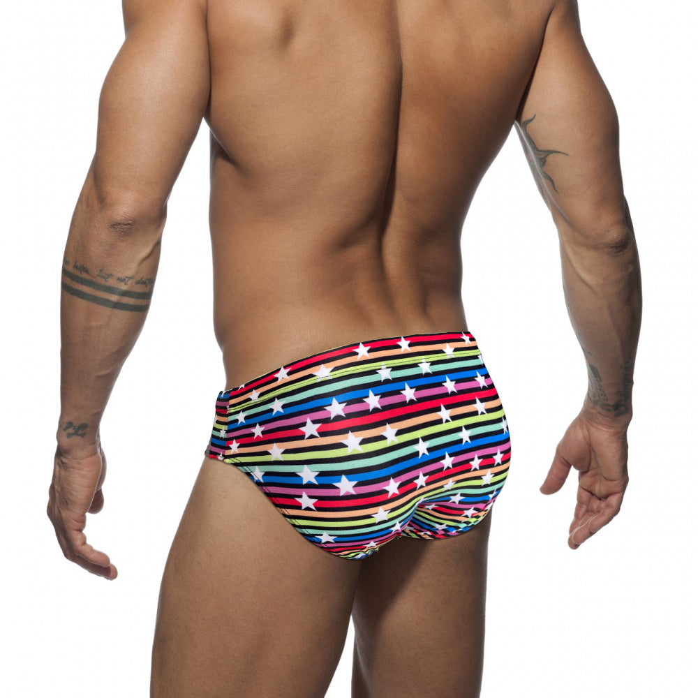 USA Silver Stud Rainbow Swim Briefs Men Underwear - image 3