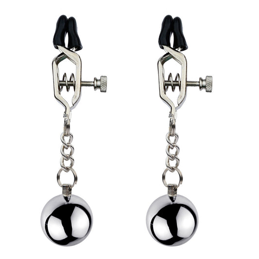 BDSM Chain Ball Nipple Clamps Nipple Clips - Silver - image 0