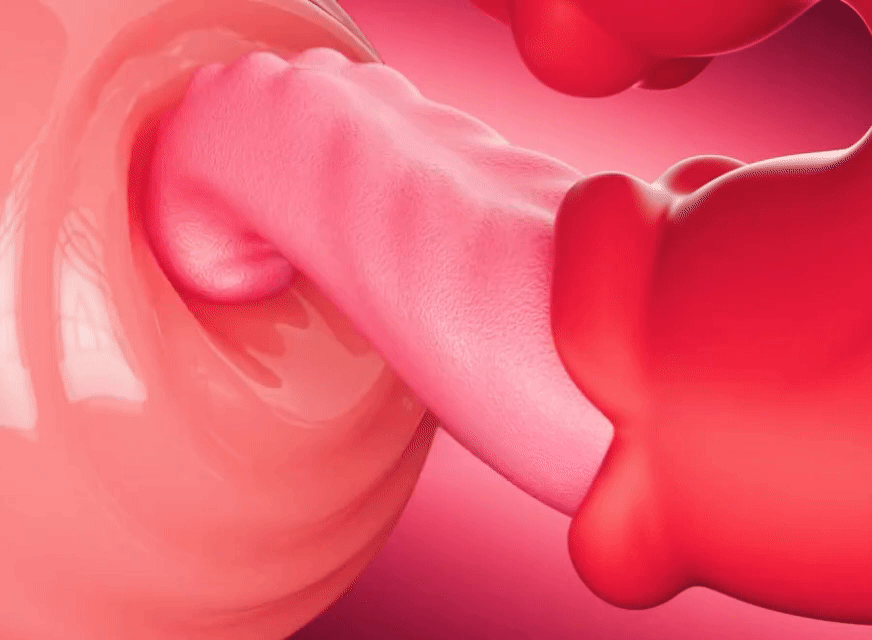 Rose Tongue Clit Licking Dual Vibrator Dildo - image 1