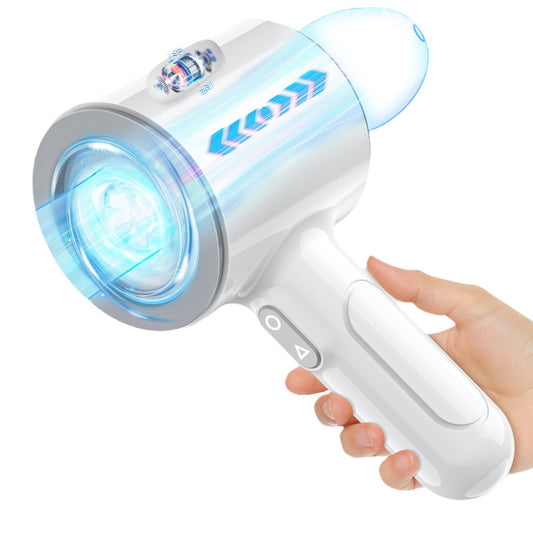 Automatic Thrusting Male Blowjob Open-ended Massager - White - image 3
