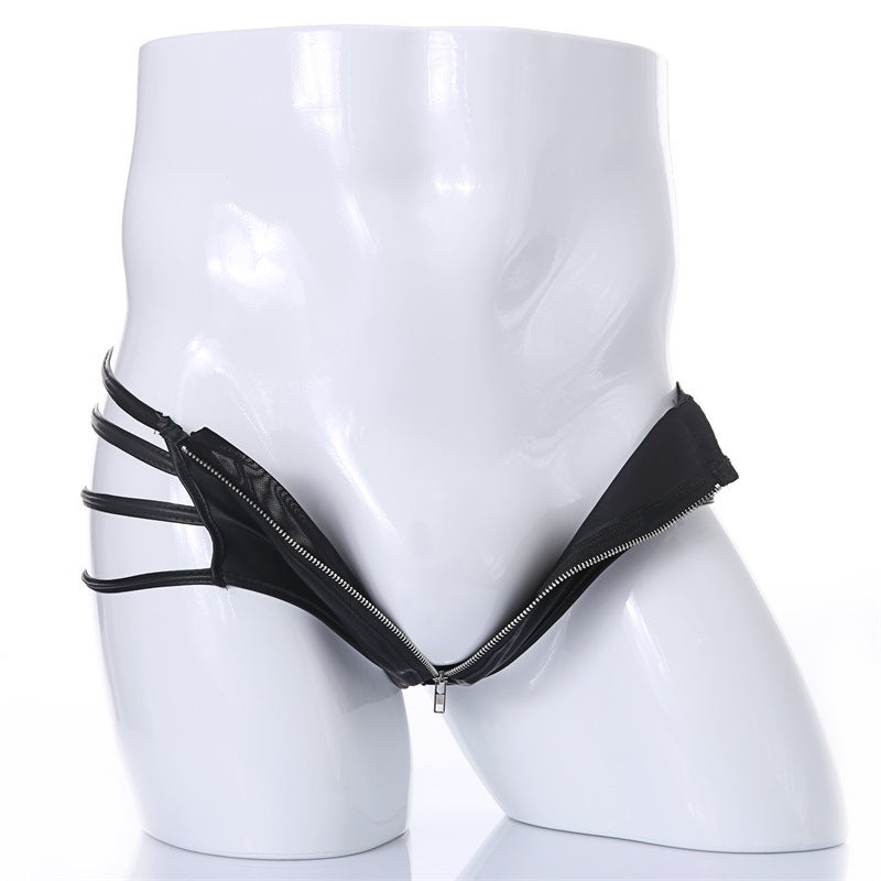 Sexy Men's Underwear Lingerie Thong with Front Zipper - image 5