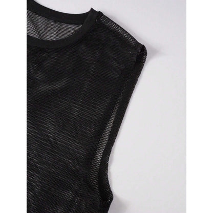 Men's Sleeveless Mesh Polyester Top - image 2
