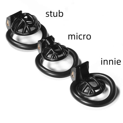 Innie/Micro/Stub Chastity Cage for Sissy Play with 3 Size Rings - image 2