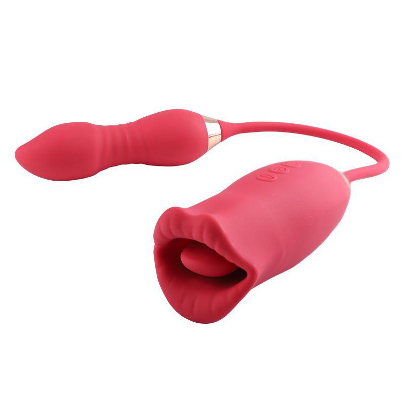 Rose Muncher – Mouth Biting & Thrusting Bullet Rose Toy - Red - image 0