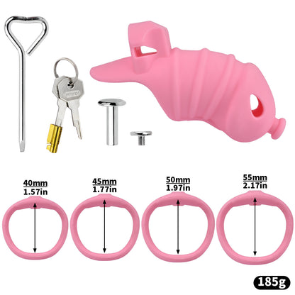 Soft Silicone Chastity Cage - L - Pink - image 2