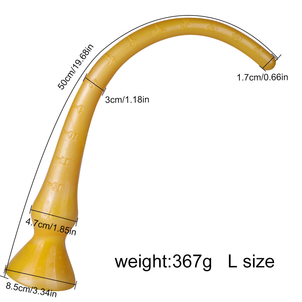 TPE Transparent Huge Butt Anal Plug - Yellow - L - image 5